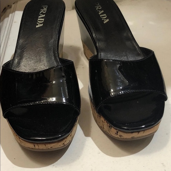 ‼️ SOLD‼️ Prada Wedge Slip on Sandals - Picture 2 of 8
